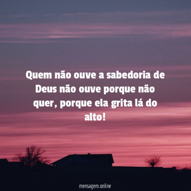 Quem não ouve a sabedoria de Deus não
