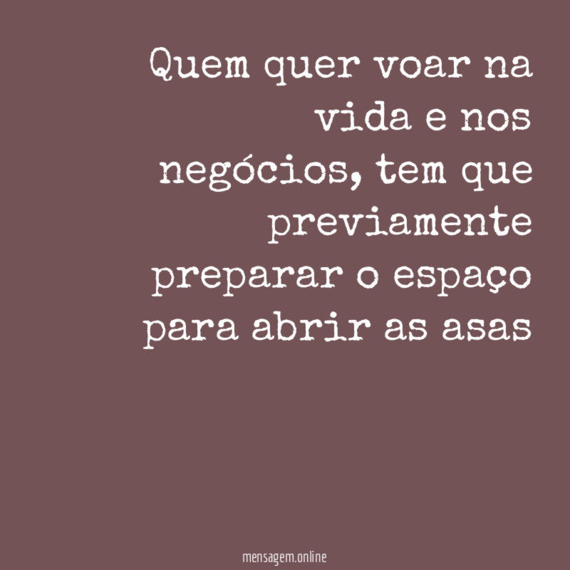 Quem quer voar na vida e nos negócios