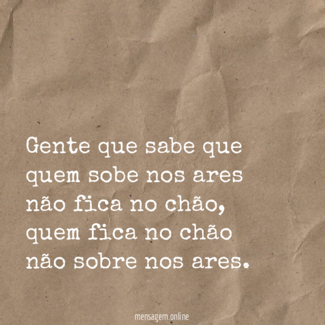 Quem sobe nos ares