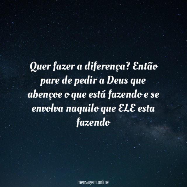 Quer fazer a diferença