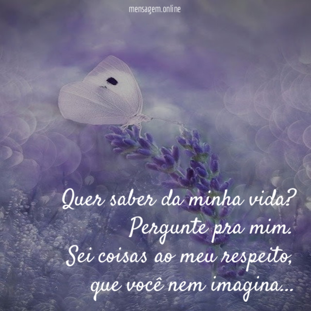 Quer saber da minha vida