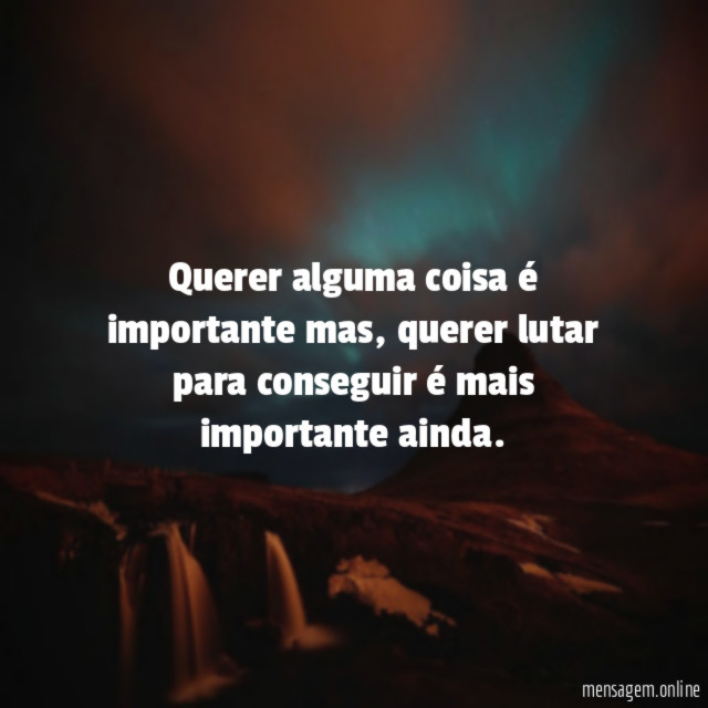 Querer alguma coisa é importante mas