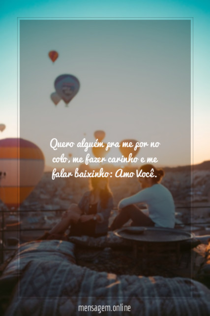 Quero alguém pra me por no colo