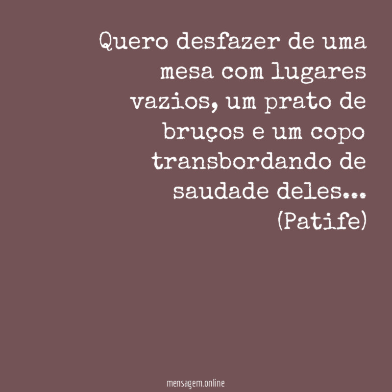 Quero desfazer de uma mesa com lugares vazios