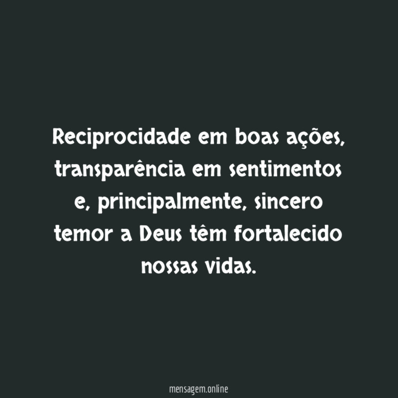 Reciprocidade em boas ações