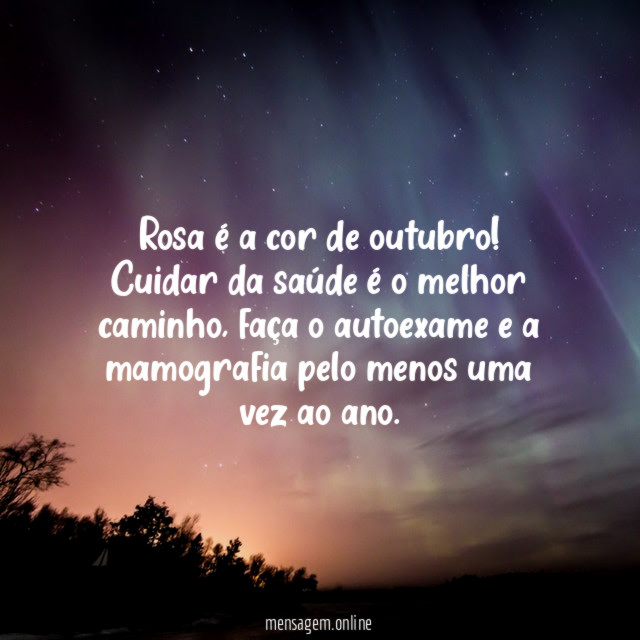 Rosa é a cor de outubro