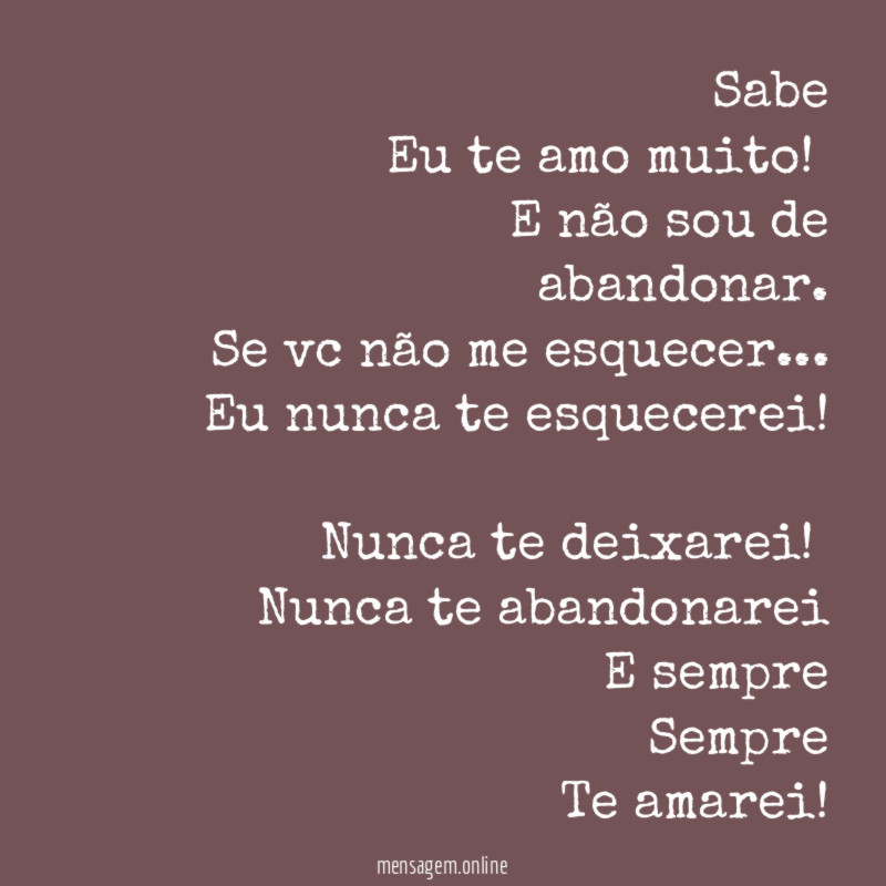 Sabe Eu te amo muito
