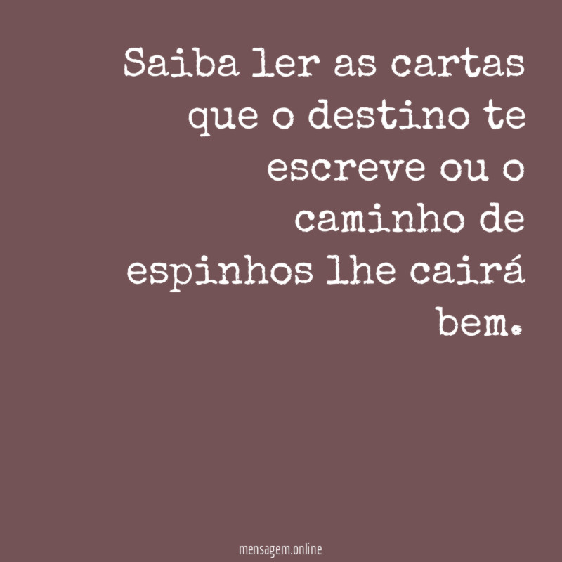 Saiba ler as cartas que o destino te