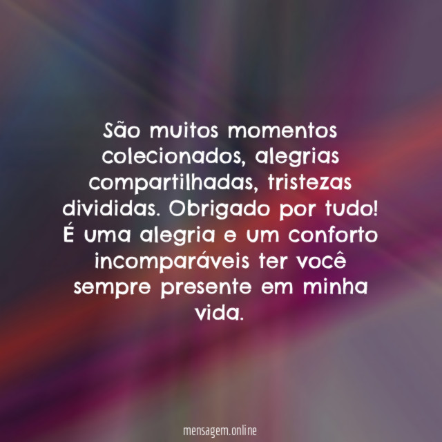 São muitos momentos colecionados