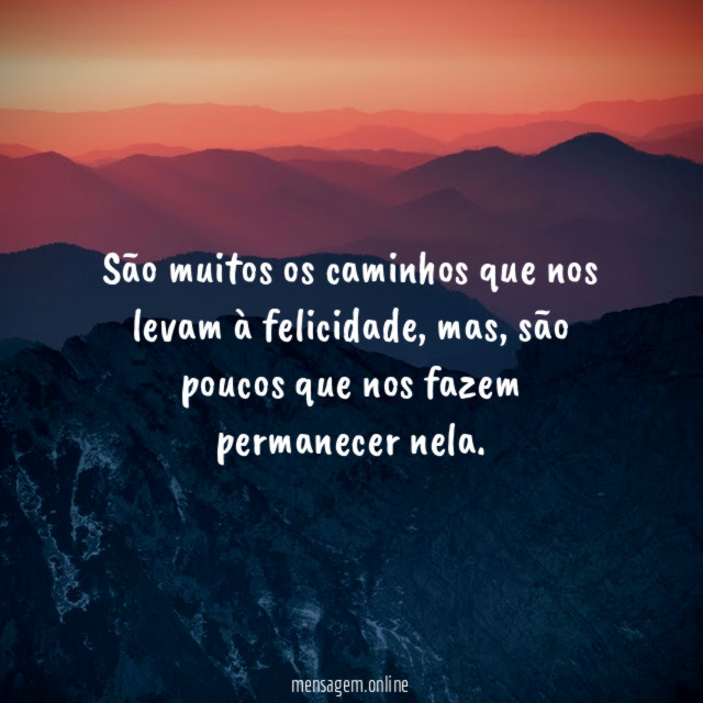 São muitos os caminhos que nos levam à felicidade