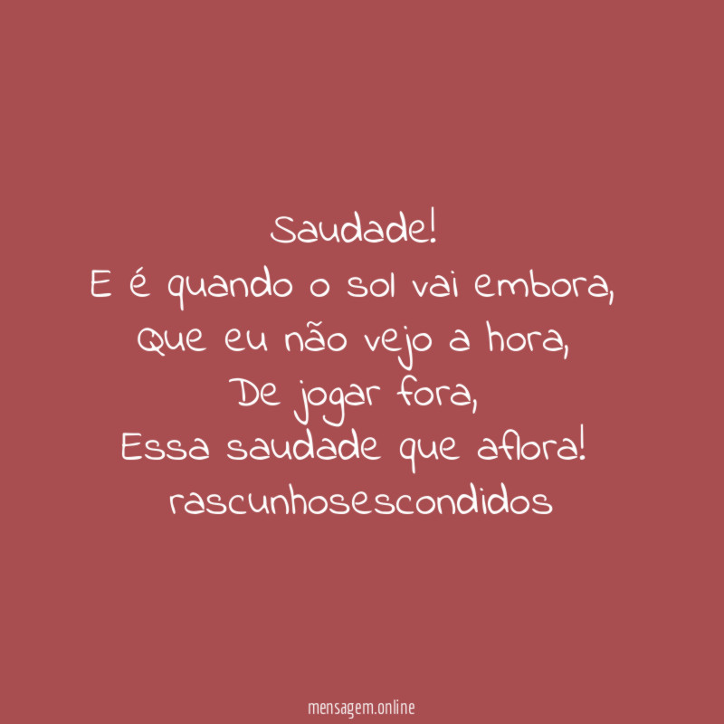 Saudade!