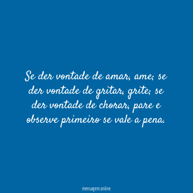 Se der vontade de amar