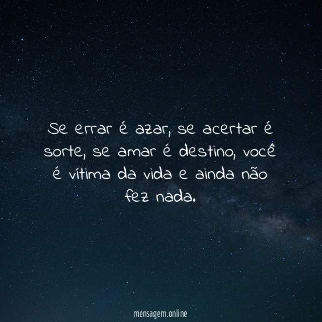 Se errar é azar
