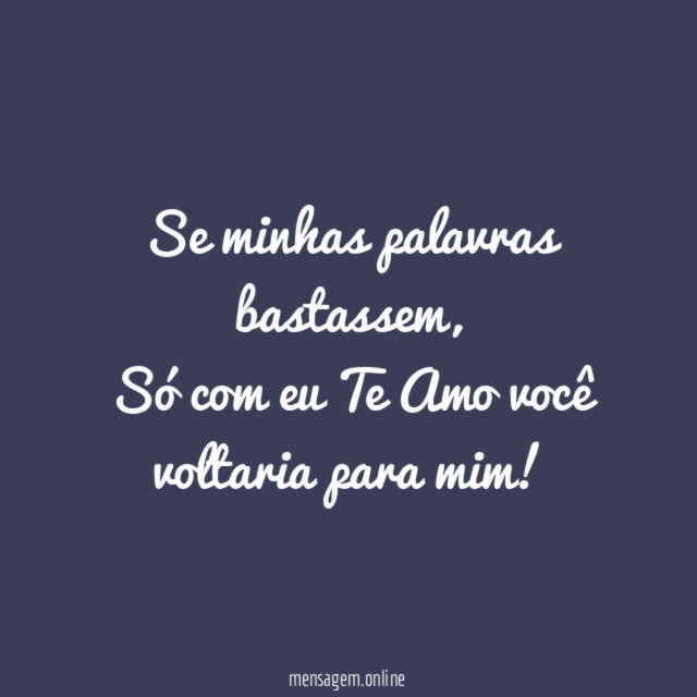 Se Minhas Palavras Bastassem Para Você