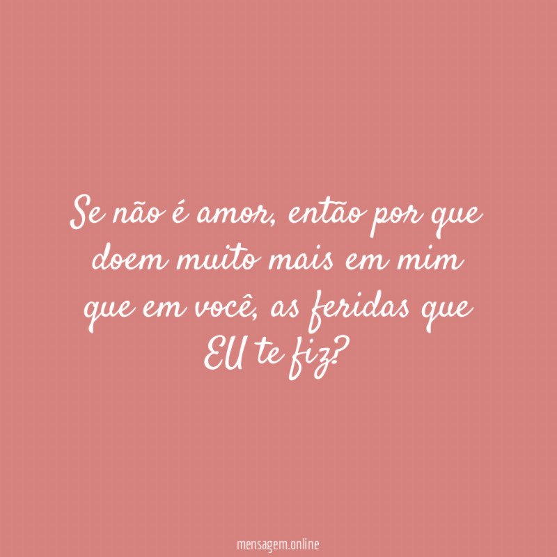 Se não é amor