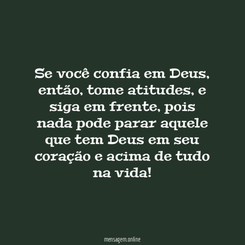 Se você confia em Deus