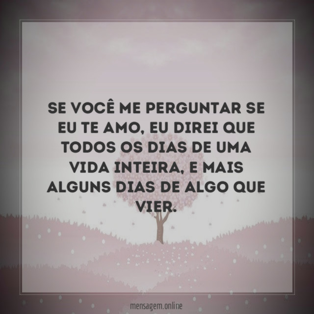 Se você me perguntar se eu te amo