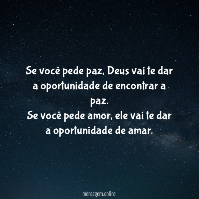 Se você pede paz