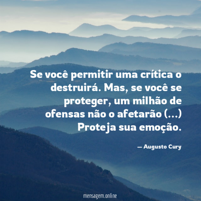 Se você permitir uma crítica o destruirá