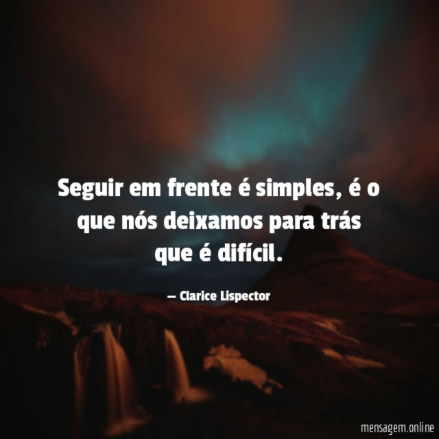 Seguir em frente é simples