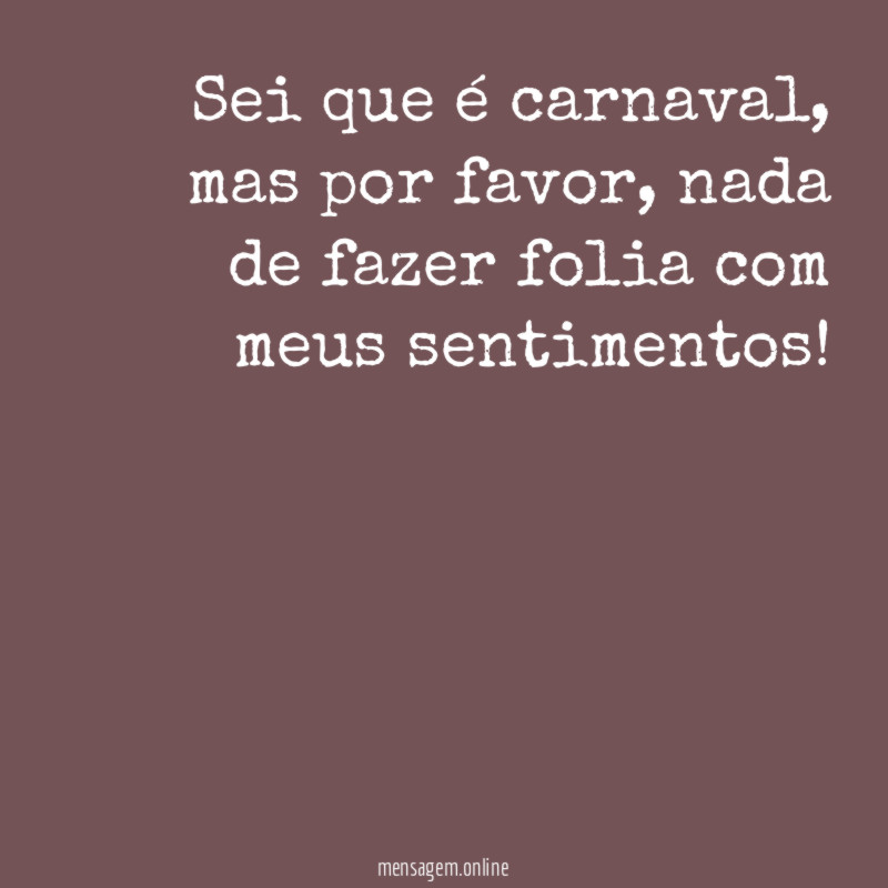 Sei que é carnaval