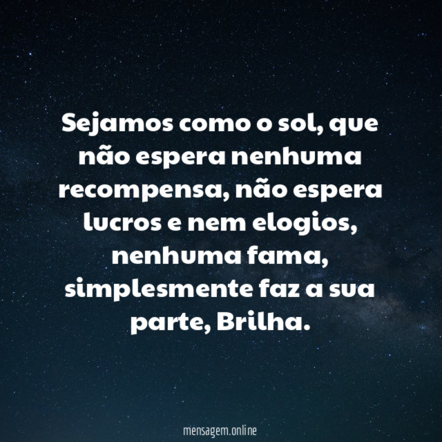 Sejamos como o sol