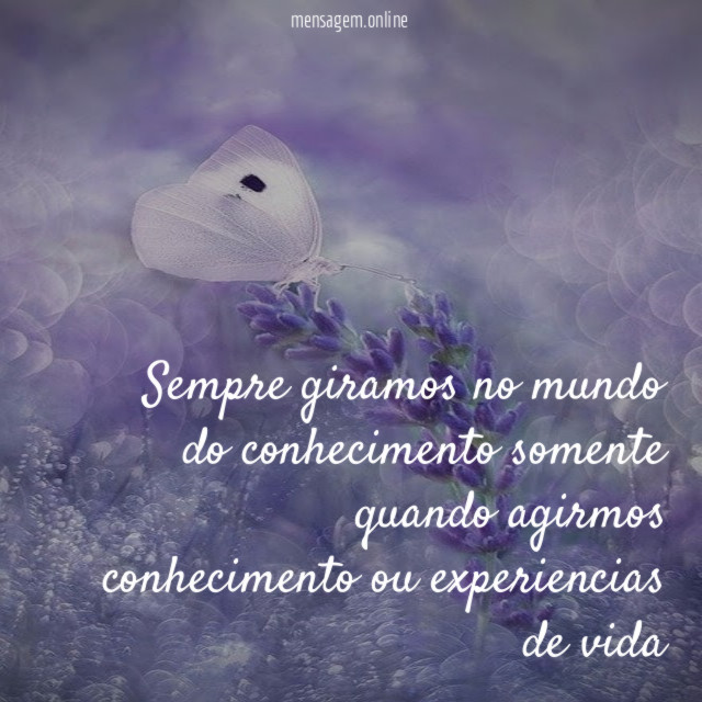 Sempre giramos no mundo do conhecimento somente quando