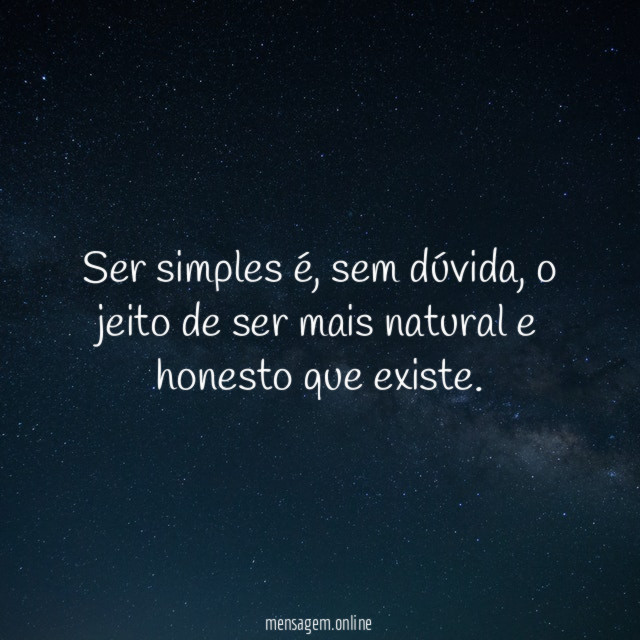 Ser simples é
