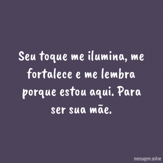 Seu toque me ilumina