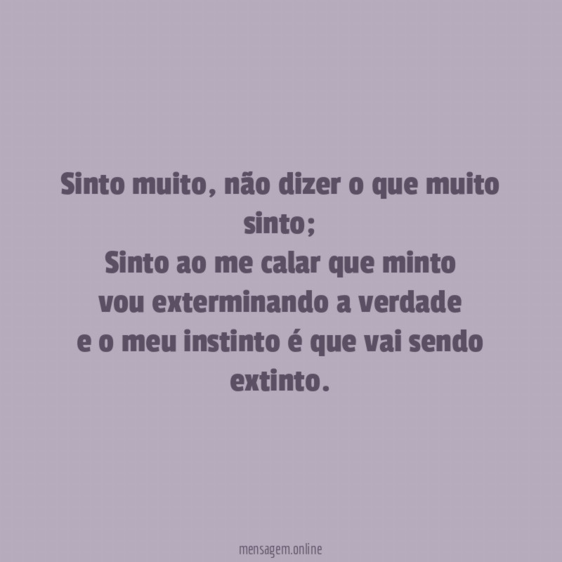 Sinto muito