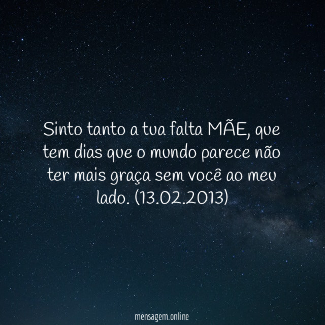 Sinto tanto a tua falta MÃE