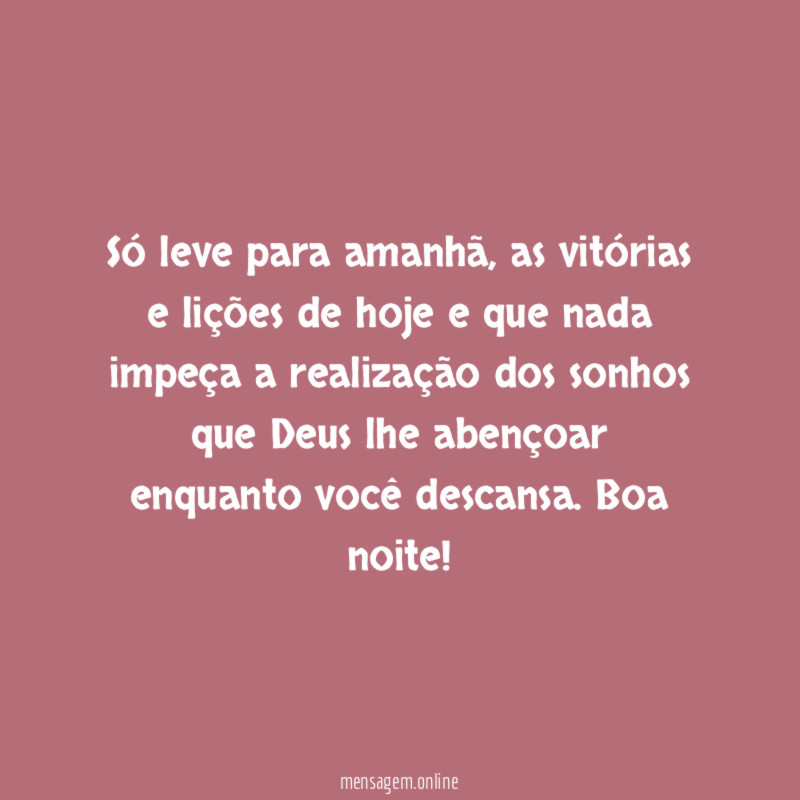 Só leve para amanhã