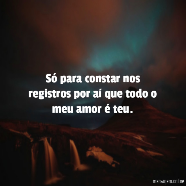 Só para constar nos registros por aí que