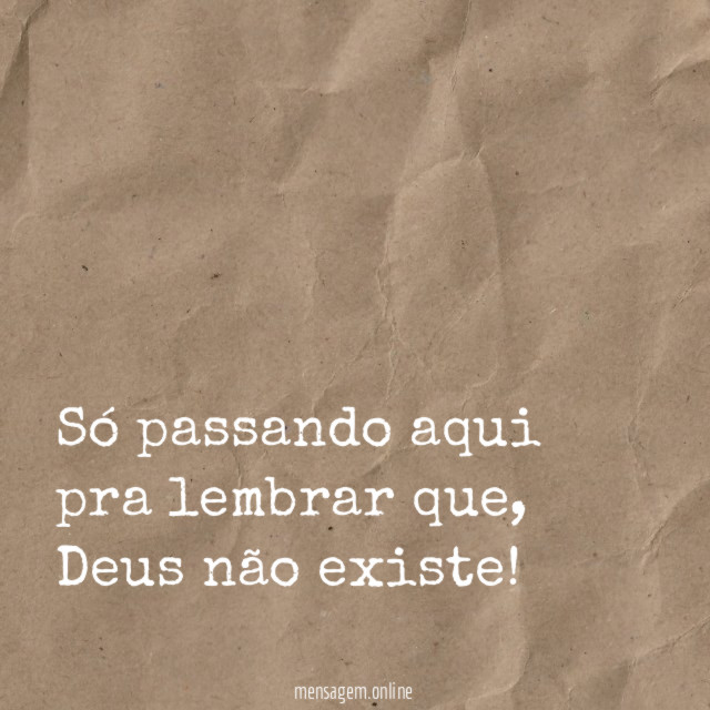 Só passando aqui pra lembrar que