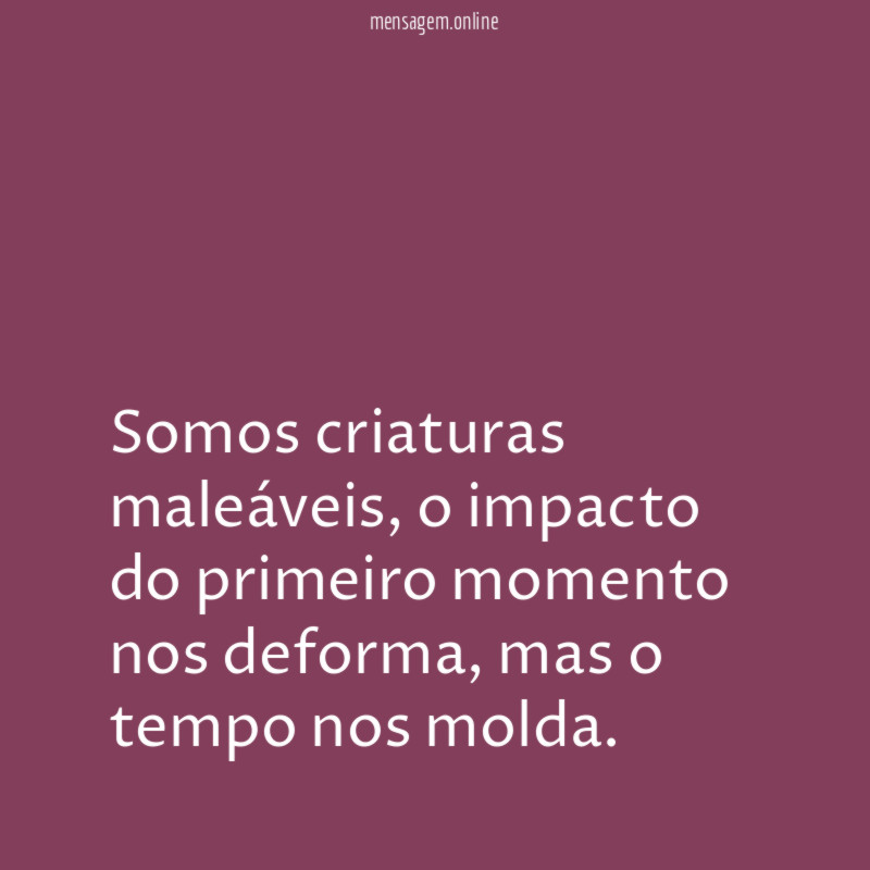 Somos criaturas maleáveis
