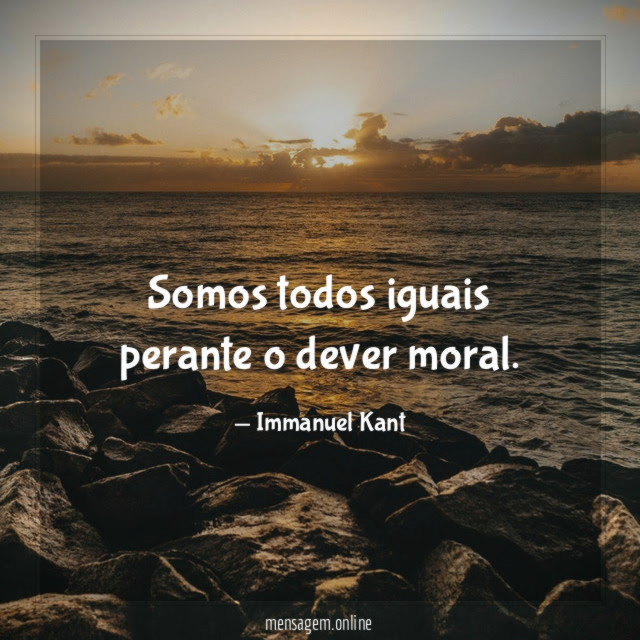 Somos todos iguais perante o dever moral
