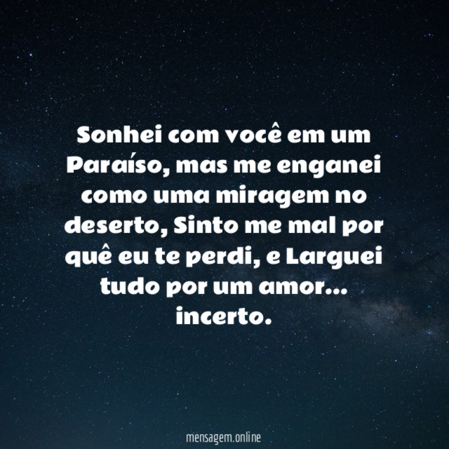 Sonhei com você em um Paraíso