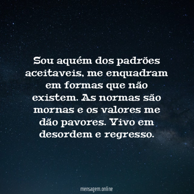 Sou aquém dos padrões aceitaveis