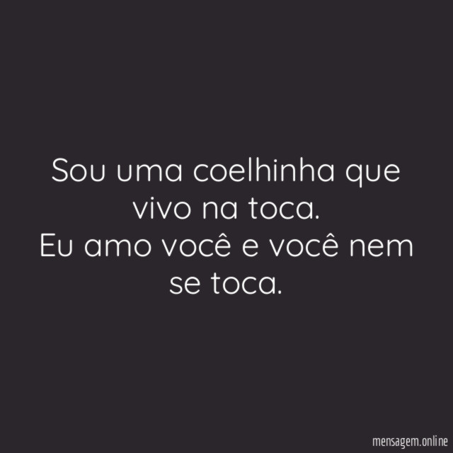 Sou uma coelhinha que vivo na toca