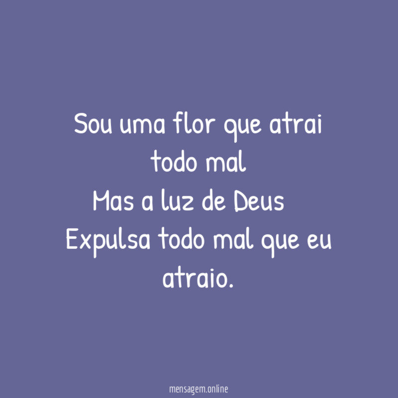 Sou uma flor que atrai todo mal Mas a