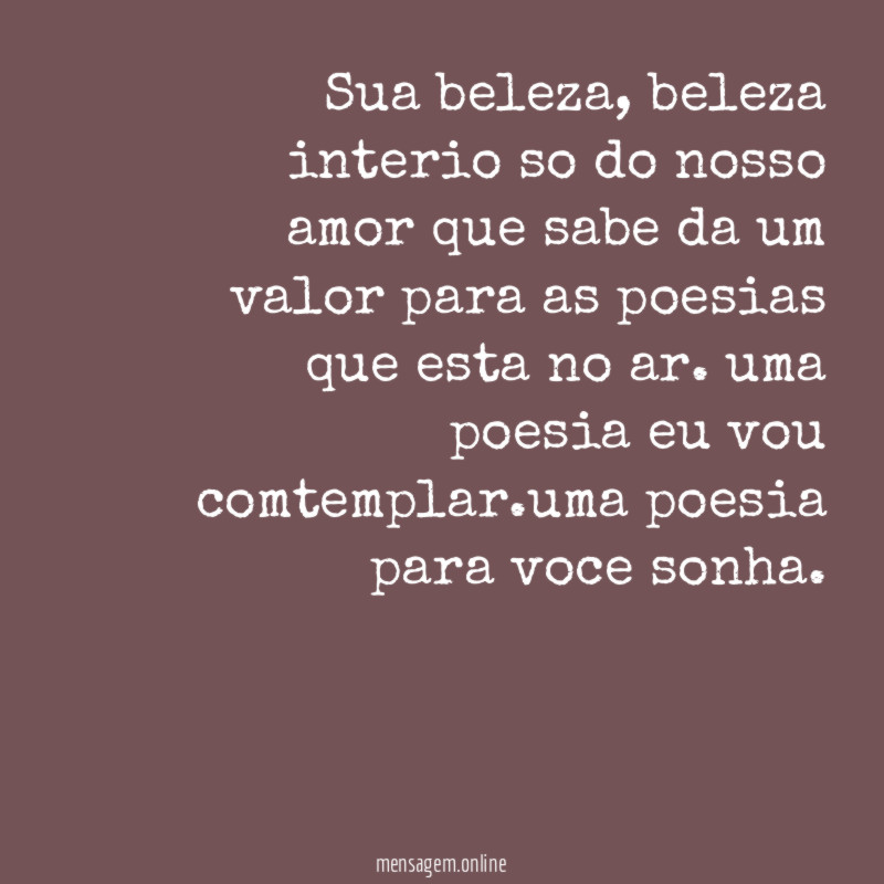 sua beleza