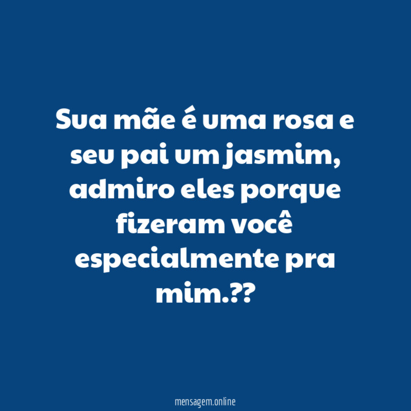 Sua mãe é uma rosa e seu pai um jasmim