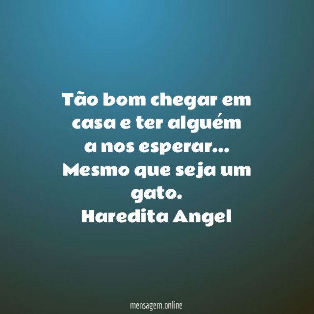 Tão bom chegar em casa e ter alguém a