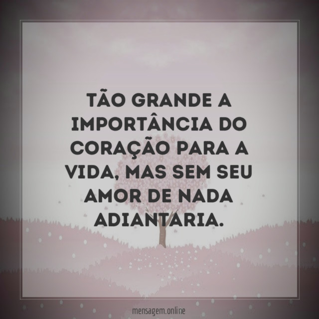 Tão grande a importância do coração para a vida