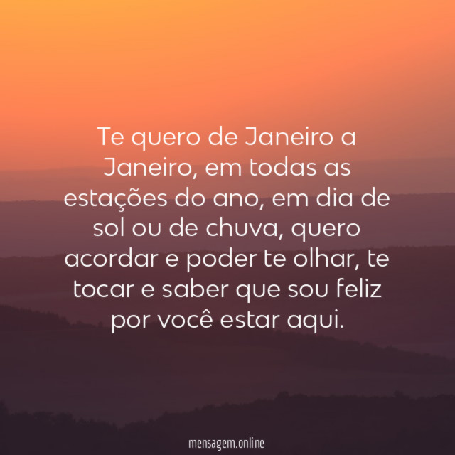 Te quero de Janeiro a Janeiro