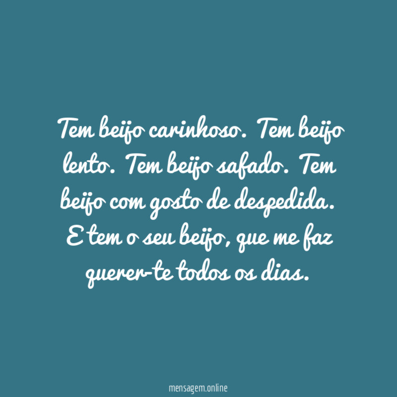 Tem beijo carinhoso