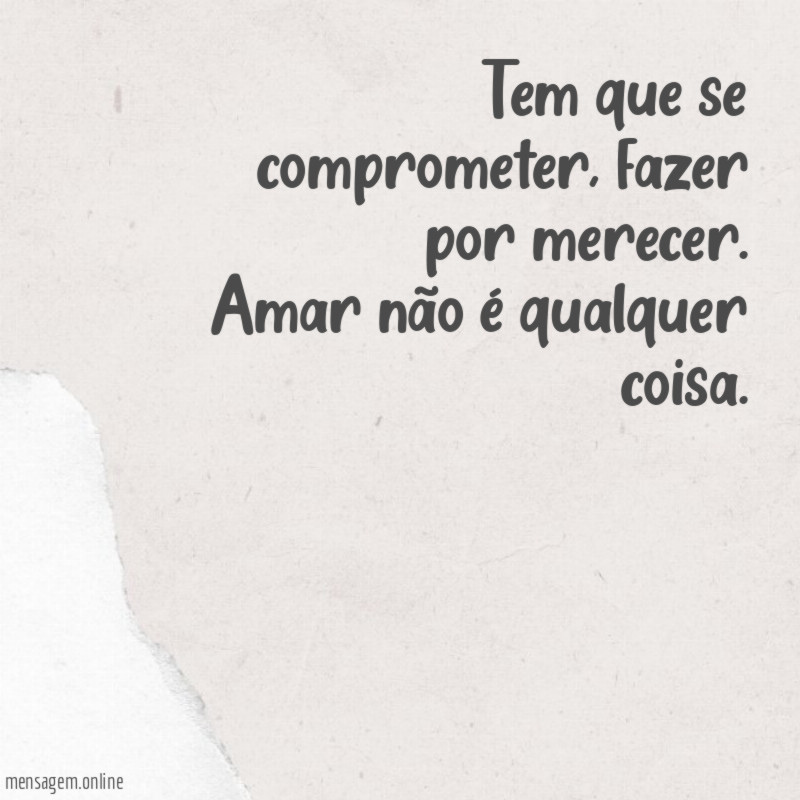 Tem que se comprometer