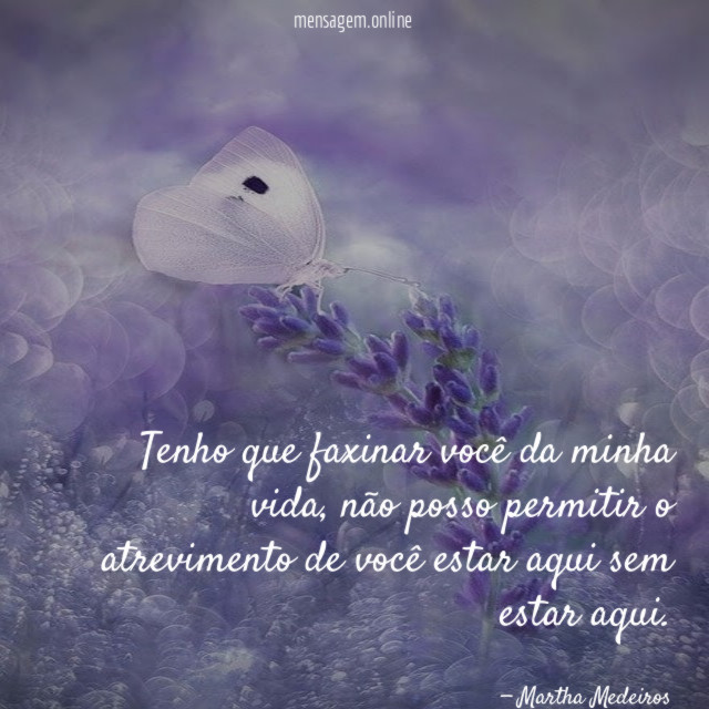 Tenho que faxinar você da minha vida