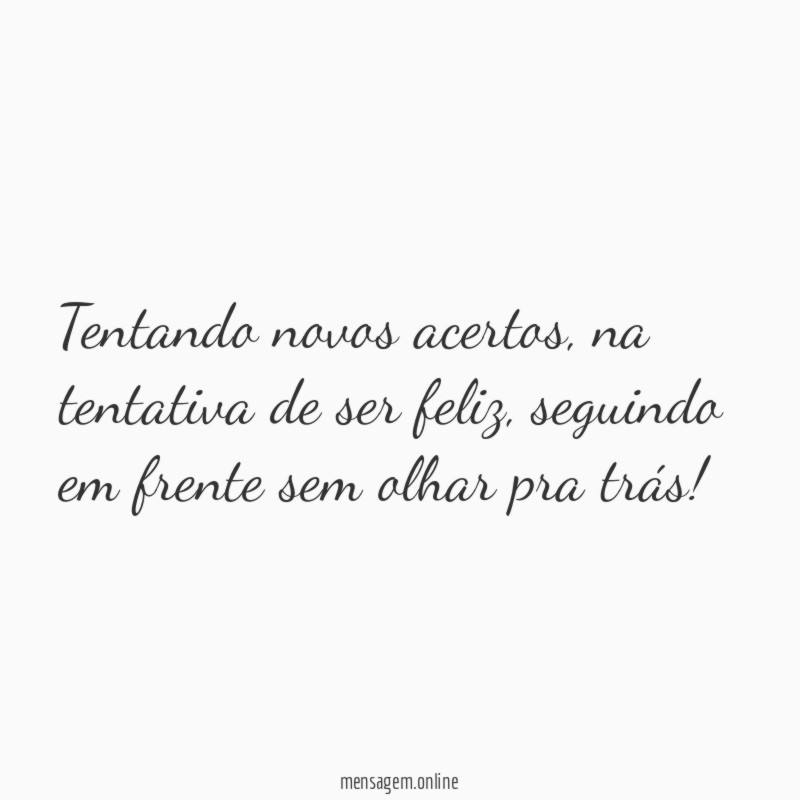 Tentando novos acertos