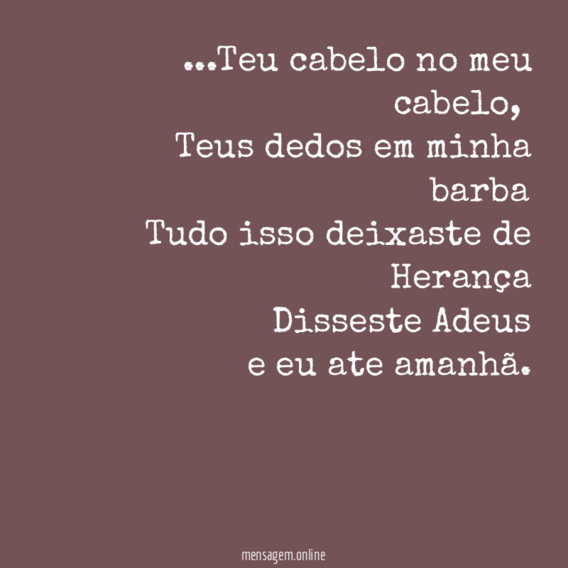 Teu cabelo no meu cabelo